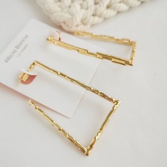 Authentic Alicia Bonnie Cora Gold Drop Earrings - Picture 2 of 3